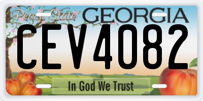 GA license plate CEV4082