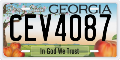 GA license plate CEV4087
