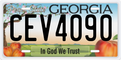 GA license plate CEV4090