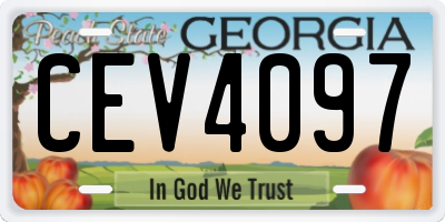 GA license plate CEV4097