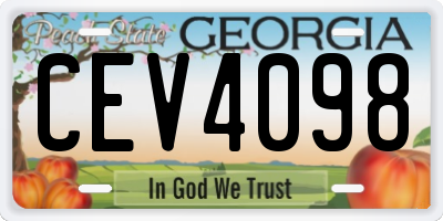 GA license plate CEV4098