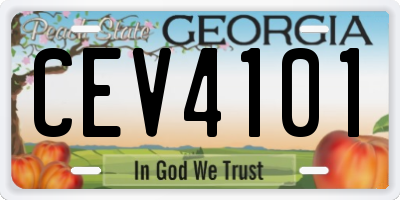 GA license plate CEV4101