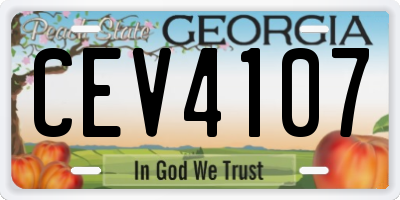 GA license plate CEV4107