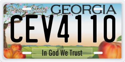 GA license plate CEV4110