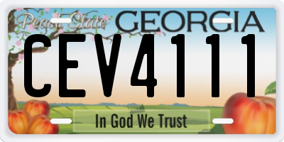 GA license plate CEV4111