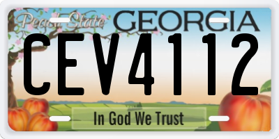 GA license plate CEV4112