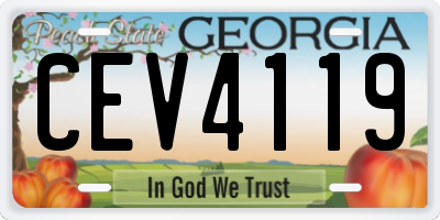 GA license plate CEV4119