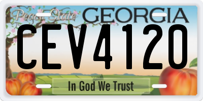GA license plate CEV4120