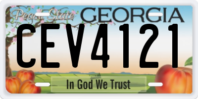 GA license plate CEV4121