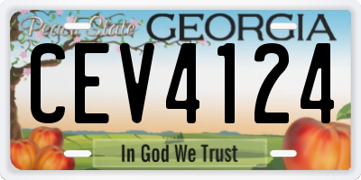 GA license plate CEV4124