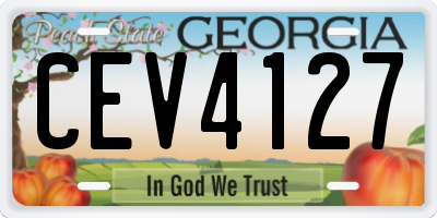 GA license plate CEV4127