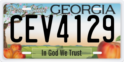 GA license plate CEV4129