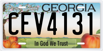 GA license plate CEV4131
