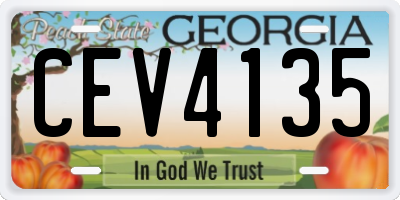 GA license plate CEV4135