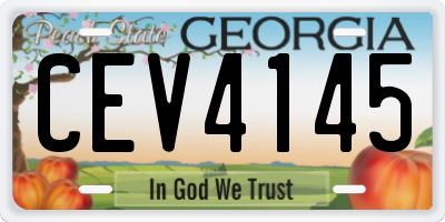 GA license plate CEV4145