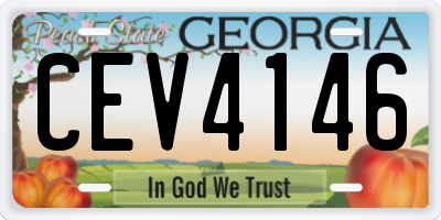 GA license plate CEV4146