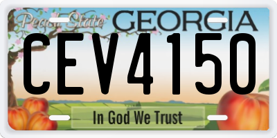 GA license plate CEV4150