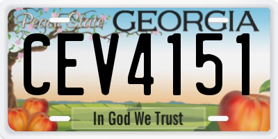 GA license plate CEV4151
