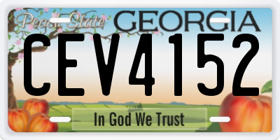 GA license plate CEV4152