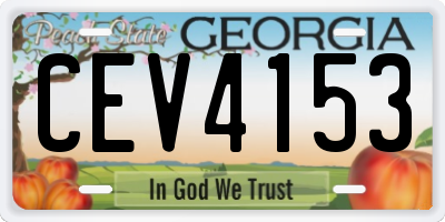 GA license plate CEV4153