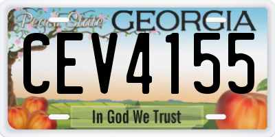 GA license plate CEV4155