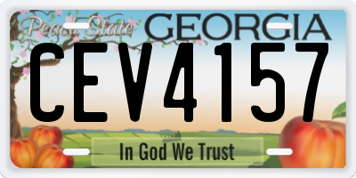 GA license plate CEV4157