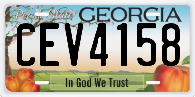 GA license plate CEV4158