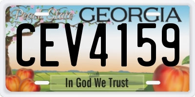 GA license plate CEV4159