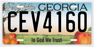 GA license plate CEV4160