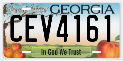GA license plate CEV4161