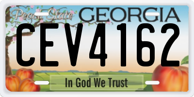 GA license plate CEV4162