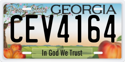 GA license plate CEV4164
