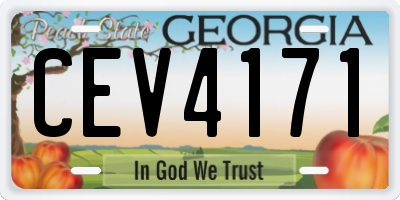 GA license plate CEV4171