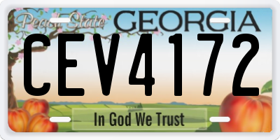 GA license plate CEV4172