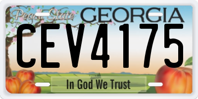 GA license plate CEV4175