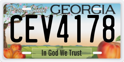 GA license plate CEV4178