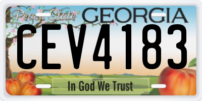 GA license plate CEV4183