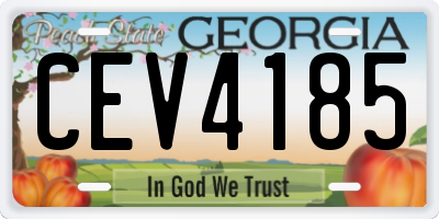 GA license plate CEV4185