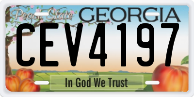 GA license plate CEV4197