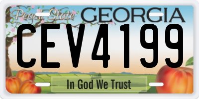 GA license plate CEV4199