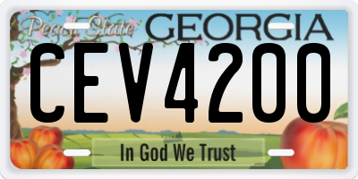 GA license plate CEV4200