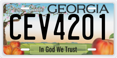 GA license plate CEV4201