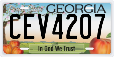 GA license plate CEV4207