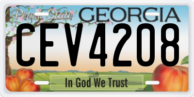 GA license plate CEV4208