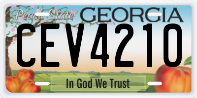 GA license plate CEV4210