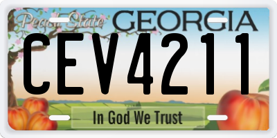 GA license plate CEV4211