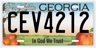 GA license plate CEV4212