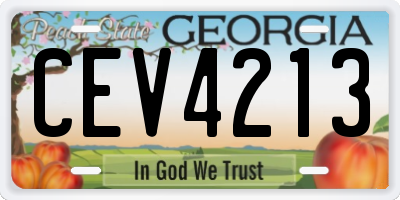 GA license plate CEV4213