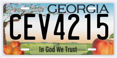 GA license plate CEV4215
