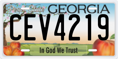GA license plate CEV4219